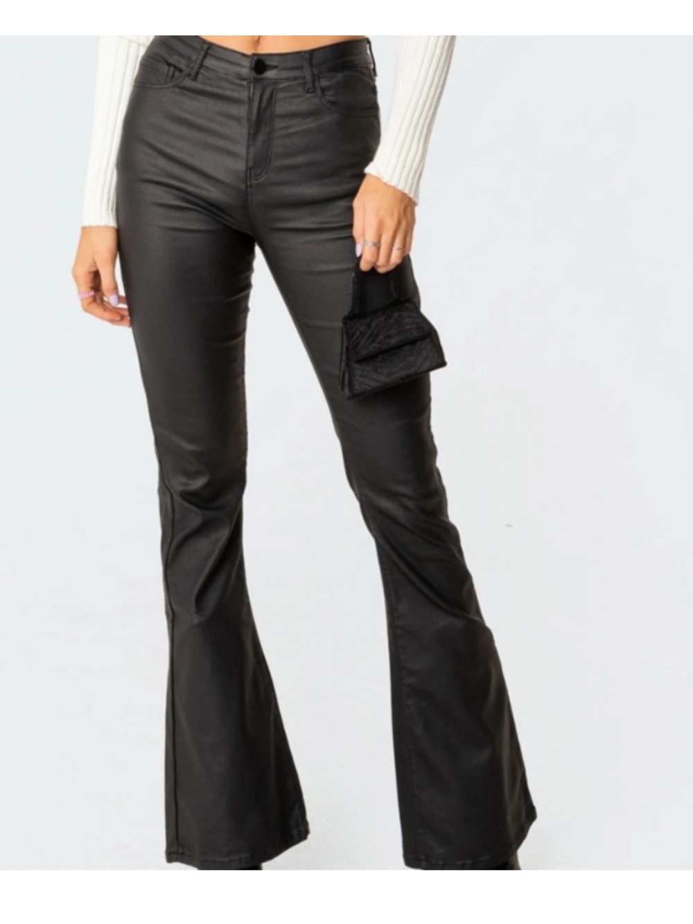 Edikted faux leather jeans